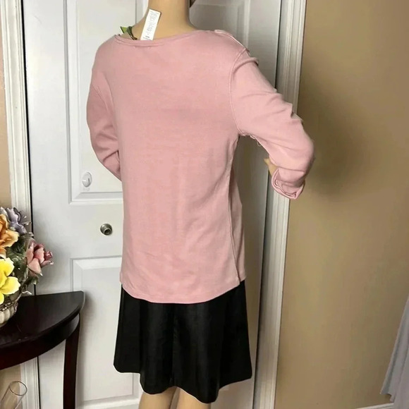 DOLCEZZA MONTREAL L pink long sleeve sweater with boat round neck, super soft. - Picture 10 of 13